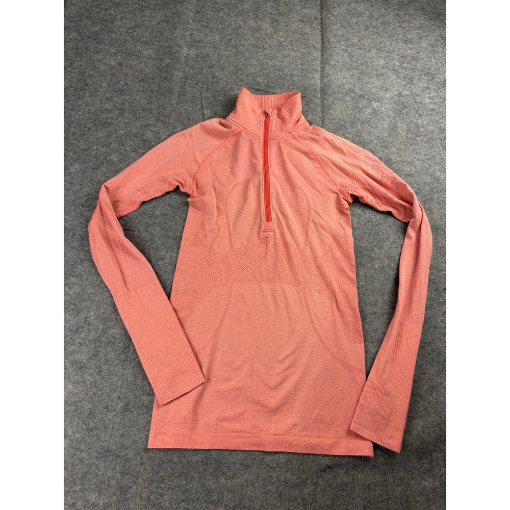 Lululemon Swiftly Tech Pink With Collar 1/4 Zip Running Top Shirt Women's 4 SEE